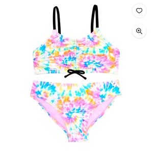 Girls Tie Dye 2 piece bikini swimsuit with UPF 50+ Size Small (6-6x)